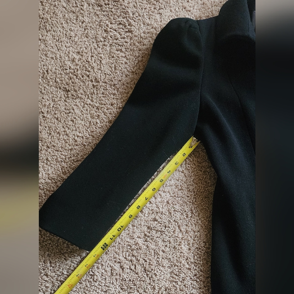 Montaldo's Nipan Coature Vintage Wool Elegant Black Long Coat Sz 10 - Picture 10 of 16
